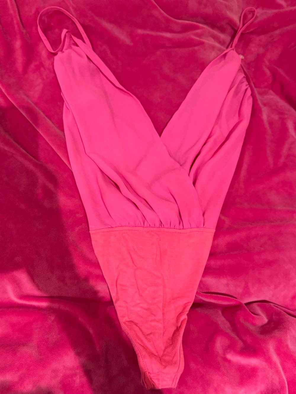 superdown x REVOLVE Hot Pink Open Back Lowcut Bodysuit Size S